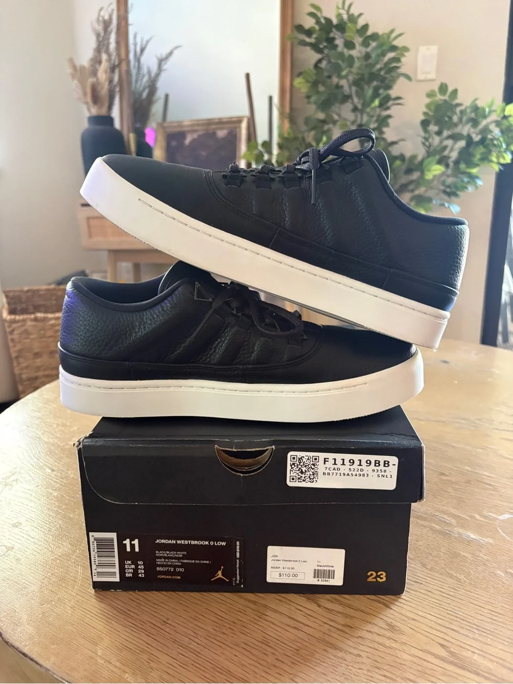 Jordan Westbrook 0 Low Men's Black Leather Sneakers